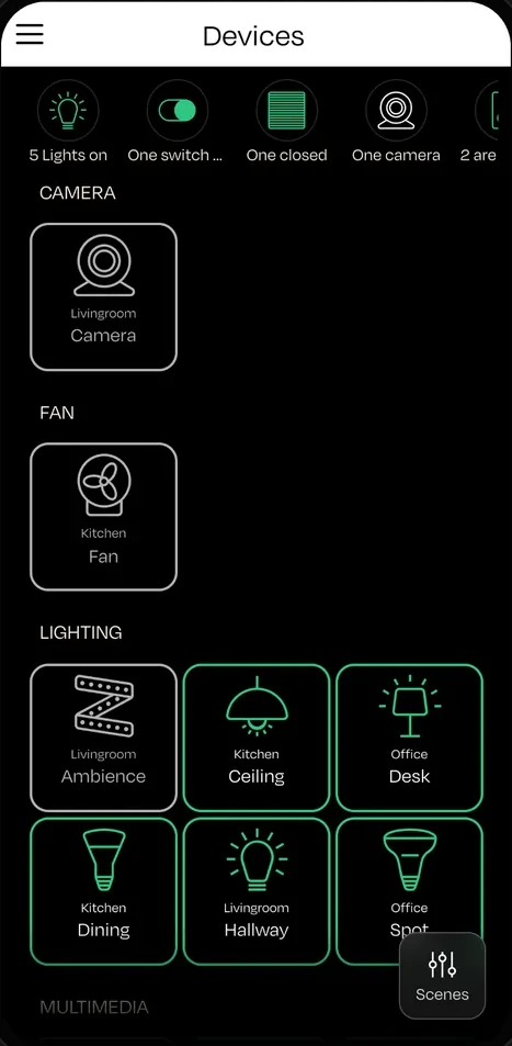 nomos app on a smartphone: device overview