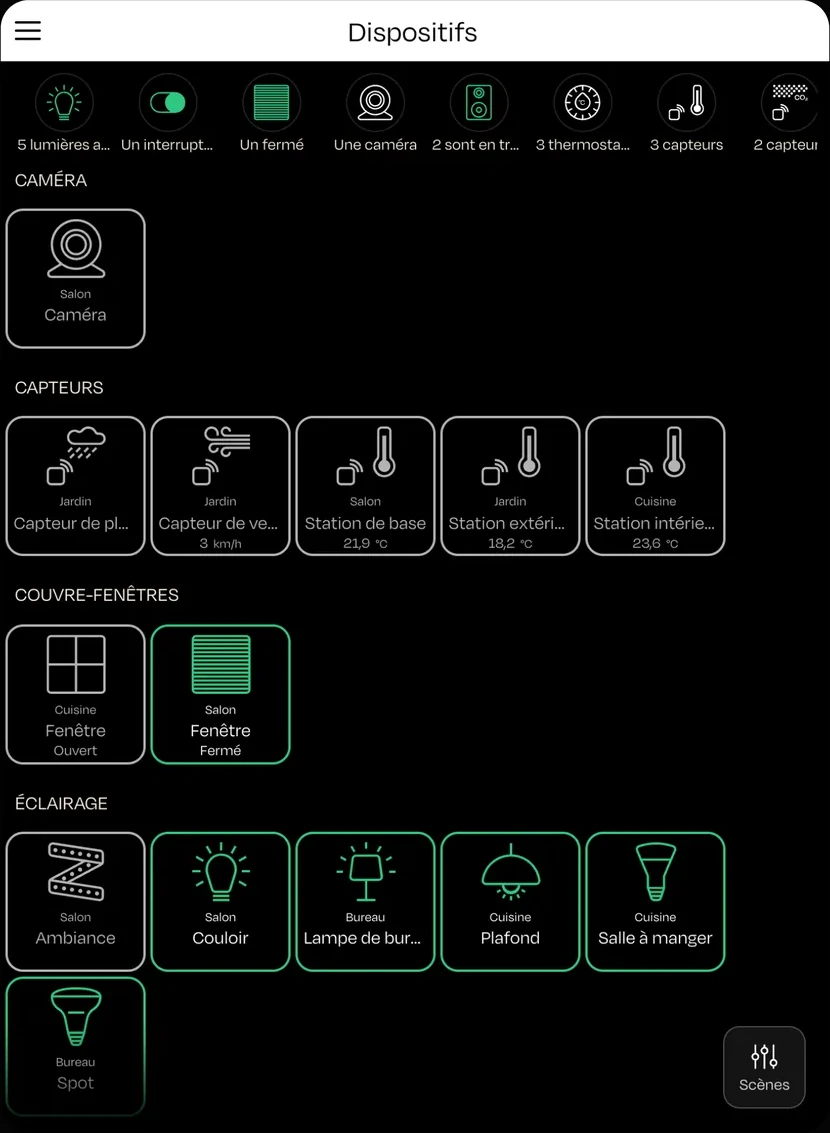 App nomos sur une tablette : aperçu des appareils
